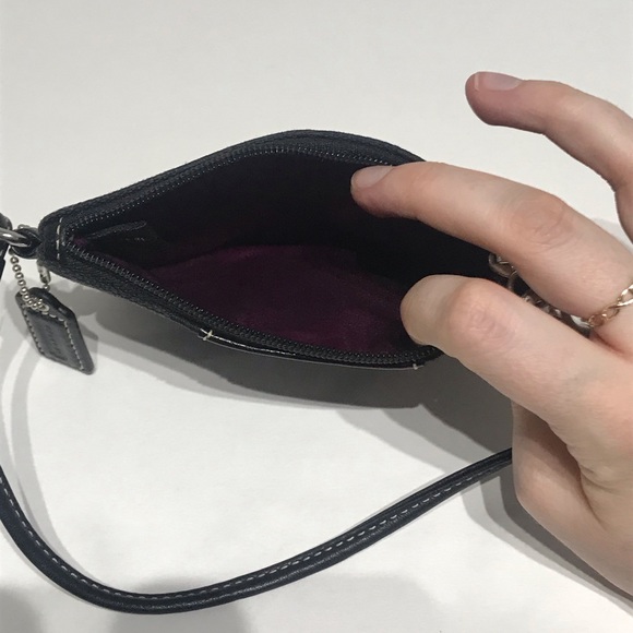 COACH Classic Wristlet with PVC Leather Black - Picture 3 of 4